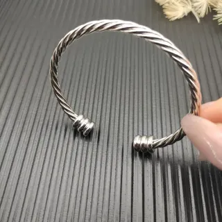 Silver Twisted Rope Cuff Bracelet