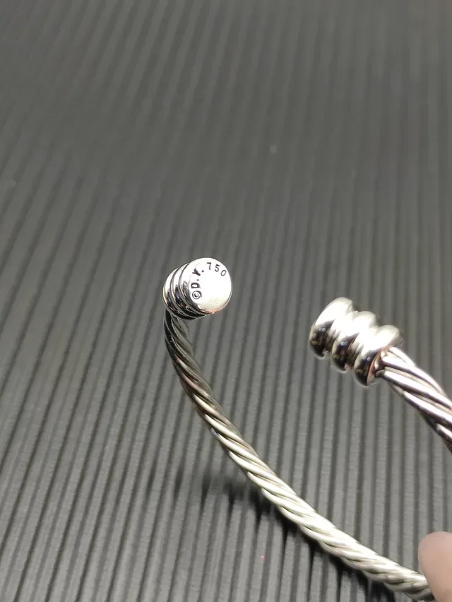 Silver Twisted Rope Cuff Bracelet 6