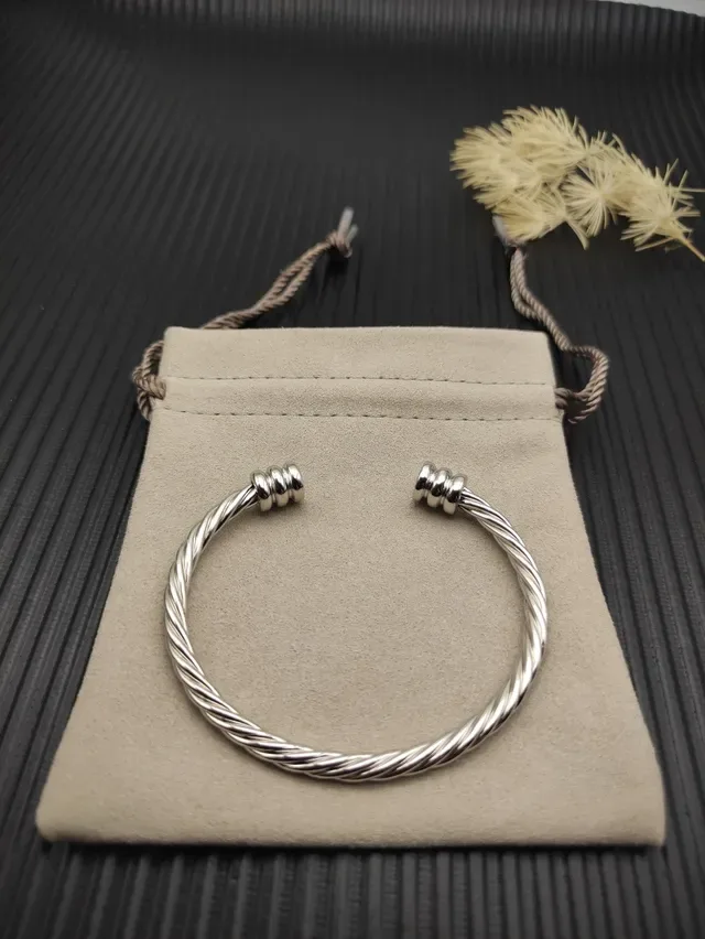 Silver Twisted Rope Cuff Bracelet 8