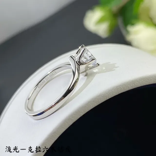六爪单石圆形明亮切割宝石戒指 4