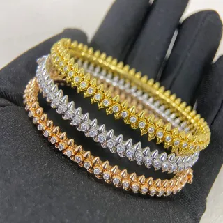 尖刺鉚釘 Pavé 水晶 多排 手鐲