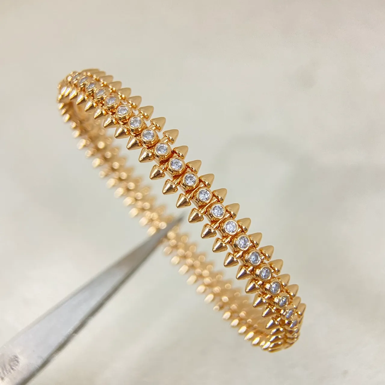 尖刺鉚釘 Pavé 水晶 多排 手鐲 6