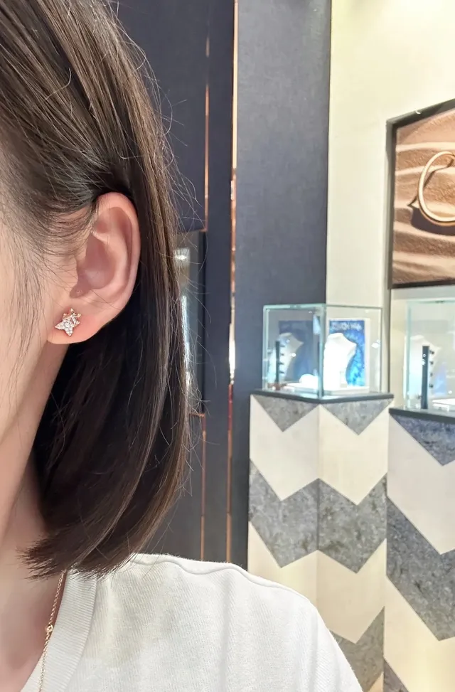 Star-Shaped Crystal-Encrusted Stud Earrings 4