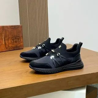 Stefano Ricci أسود وذهبي slip-on knit sneaker مع sole ribbed sculpted lifestyle sneakers