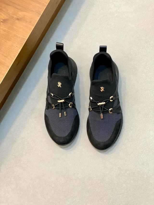Stefano Ricci Noir et Or Slip-On Knit Sneaker avec semelle rib sculptée sneakers lifestyle 2