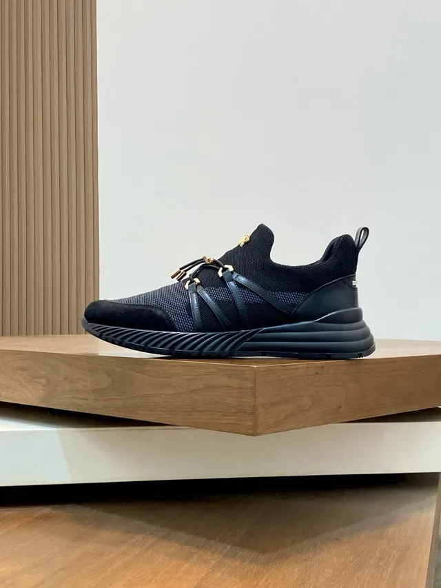 Stefano Ricci Noir et Or Slip-On Knit Sneaker avec semelle rib sculptée sneakers lifestyle 3