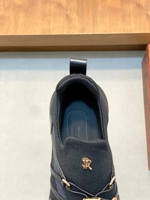 Stefano Ricci Noir et Or Slip-On Knit Sneaker avec semelle rib sculptée sneakers lifestyle 6