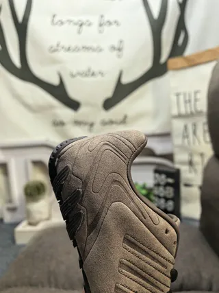Taupe Suede-Textured Lace-Up Lifestyle Sneakers 3