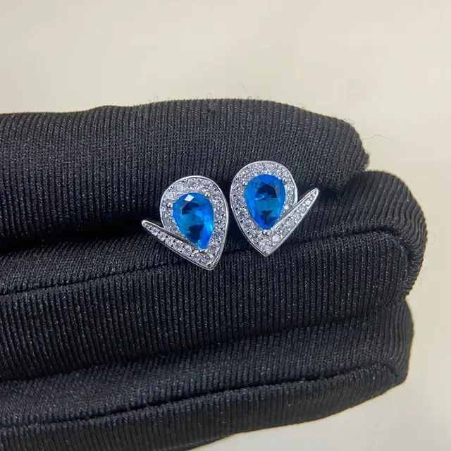 Teardrop Pavé Halo V-Accent Stud Earrings 3