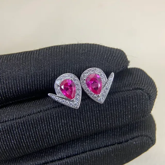 Teardrop Pavé Halo V-Accent Stud Earrings 6