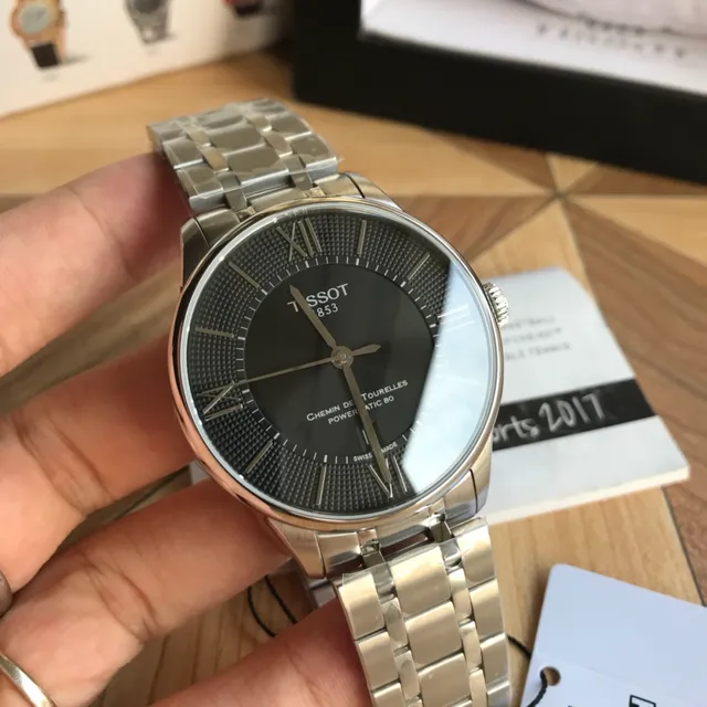 Tissot Chemin Des Tourelles Powermatic 80 Black Dial Mechanical Watch 7