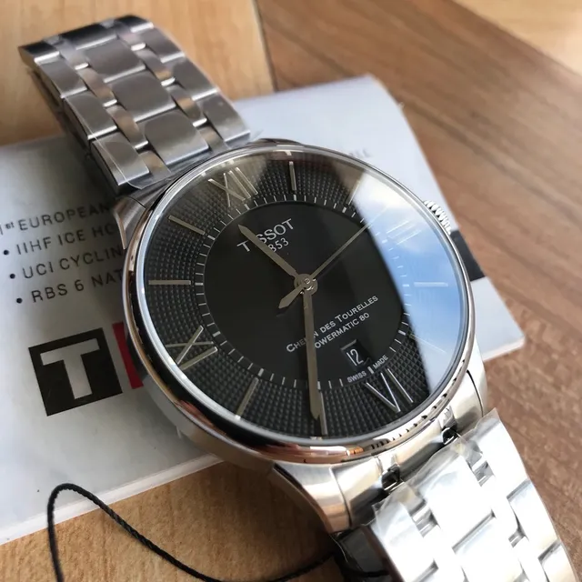 Tissot Chemin Des Tourelles Powermatic 80 Black Dial Mechanical Watch 8