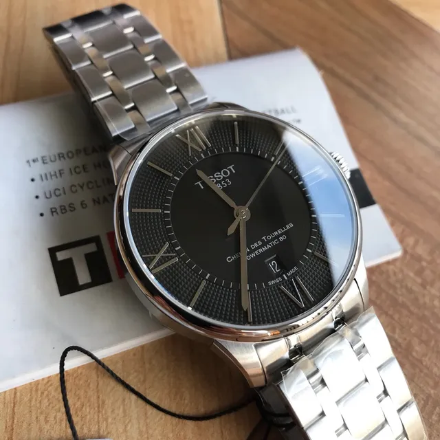 Tissot Chemin Des Tourelles Powermatic 80 Black Dial Mechanical Watch 9