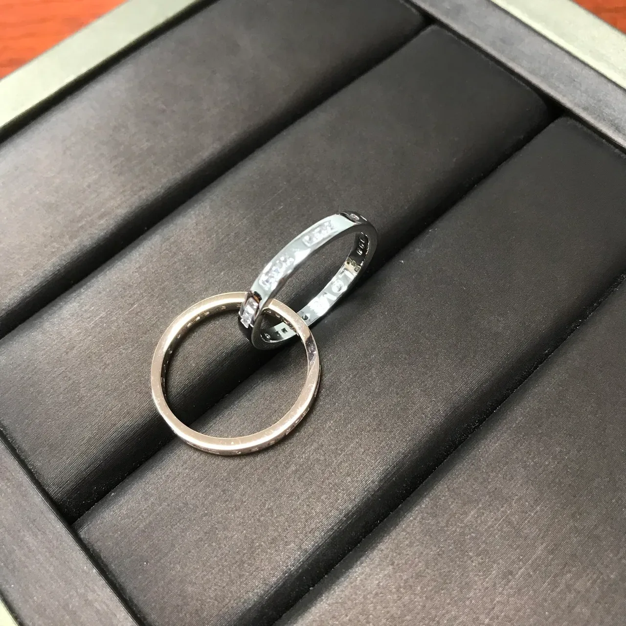 Two-Tone Pavé-Set Stackable Band Rings 5