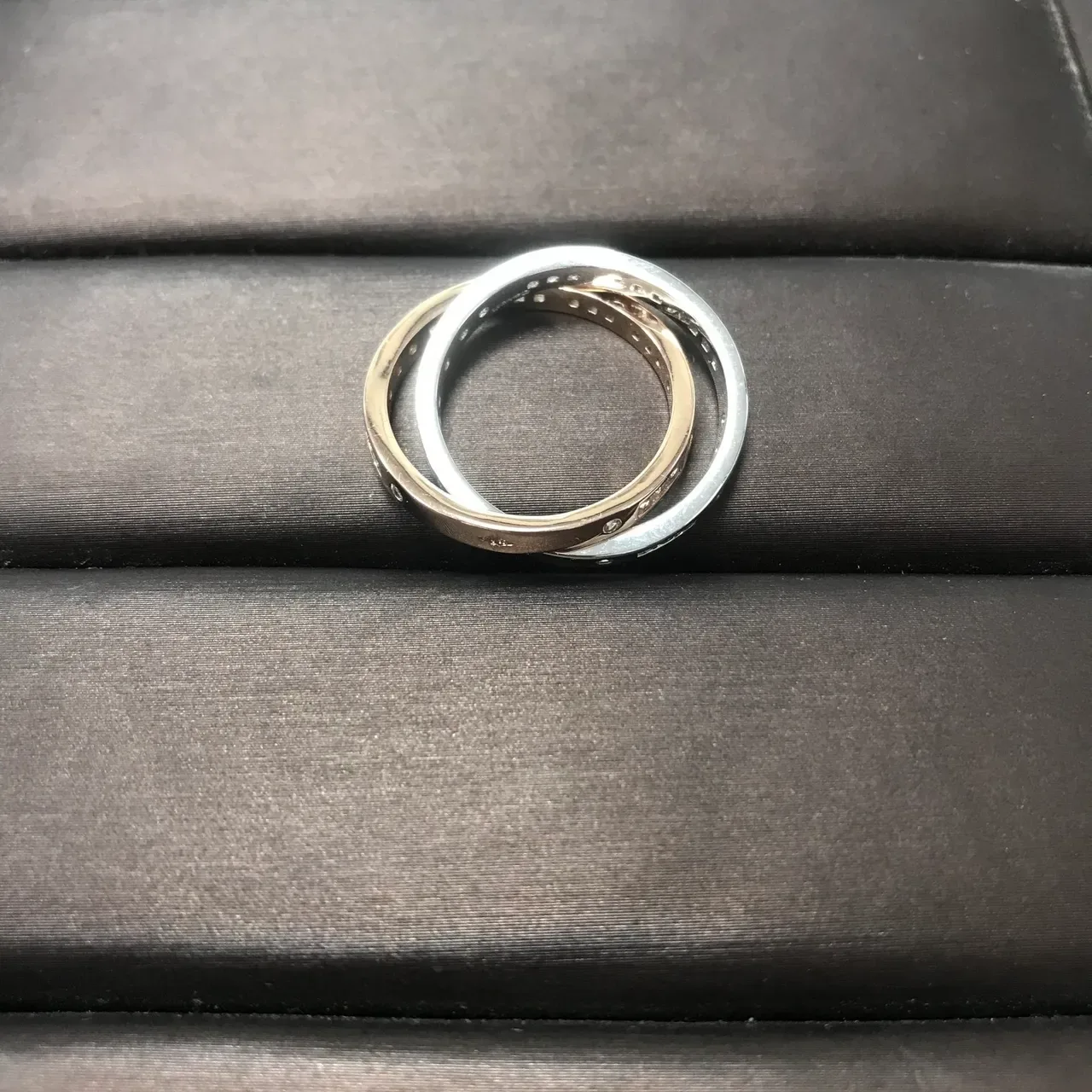 Two-Tone Pavé-Set Stackable Band Rings 8