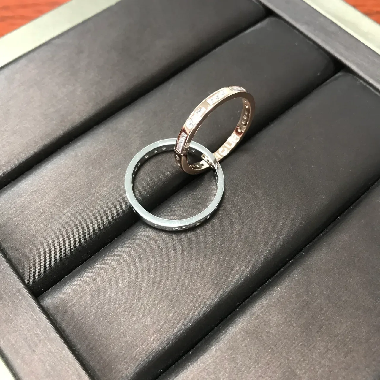 Two-Tone Pavé-Set Stackable Band Rings 9