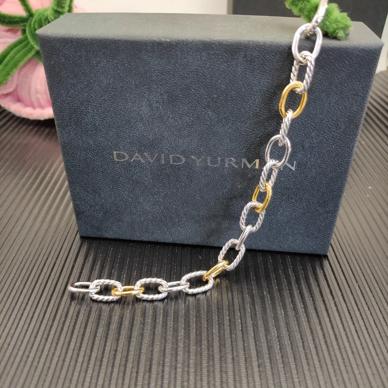 Two-Tone Twisted Rope and Oval Link Bracelet 6