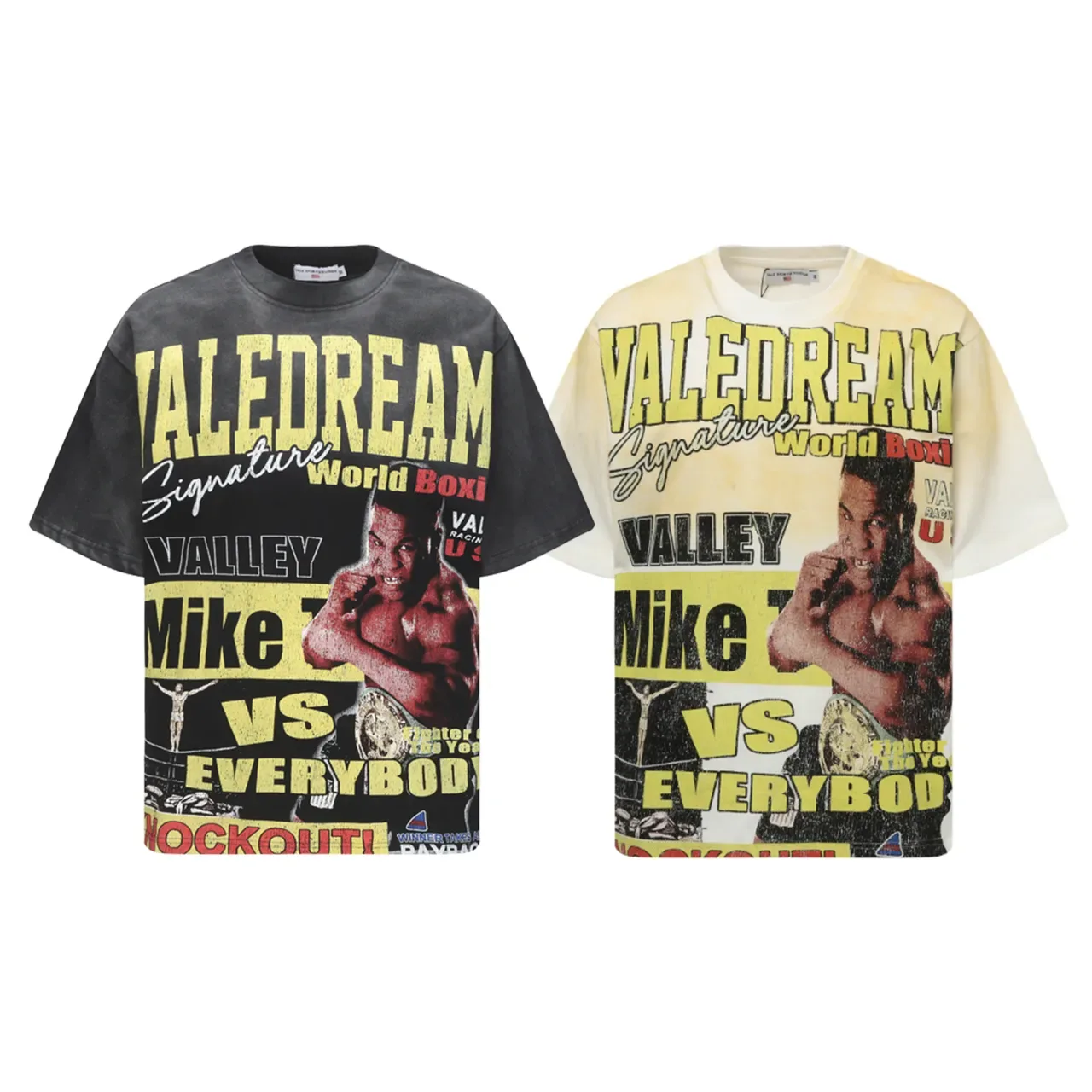 Vale Sportswear Oversized Acid-Wash Boxing Graphic T-Shirt 2