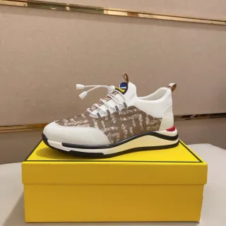 White and Beige Printed Panel Lifestyle Sneaker