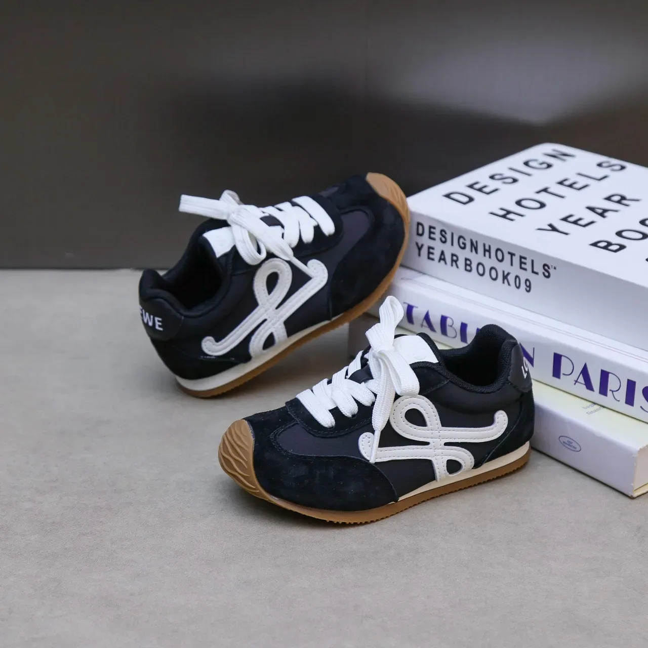 White and Red Cursive Logo Lifestyle Sneakers 19