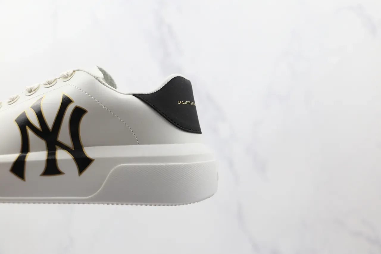 White Black Gold NY Logo Platform Sneaker 3