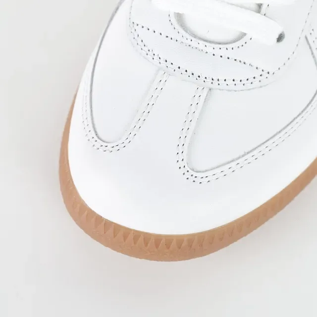 White Brown Clean Leather Upper Gum Rubber Sole Lifestyle Sneakers 5