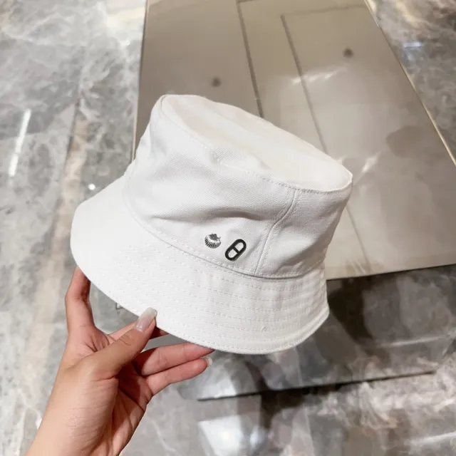 Chapéu bucket branco de tecido similar ao algodão com faixa topstitch 4
