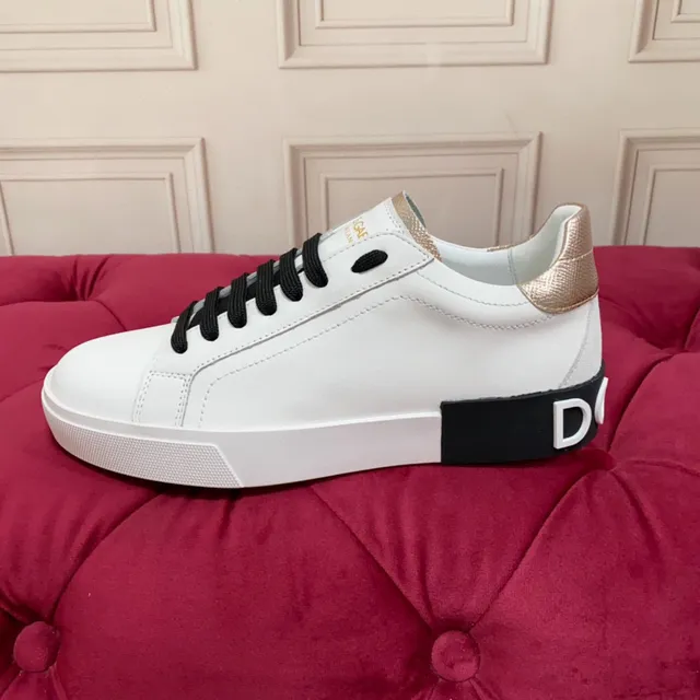 White Gold Leather Upper Black Laces Lifestyle Sneakers 4
