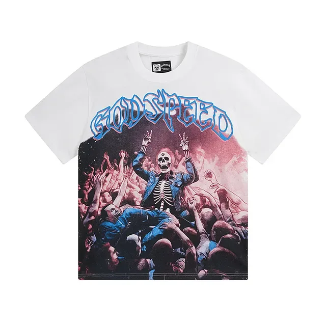White Graphic-Print Double-Sided T-Shirt 2
