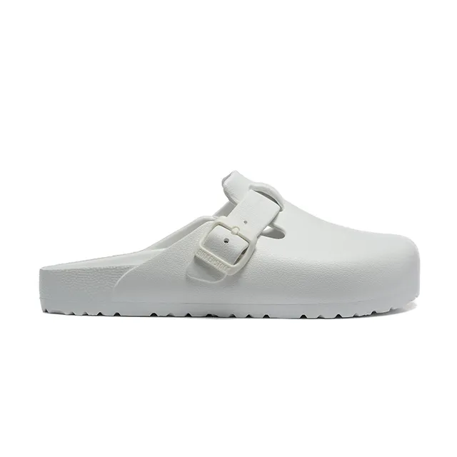 White Molded Monochrome Dual-Buckle Strap Clog 2