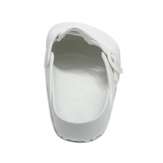 White Molded Monochrome Dual-Buckle Strap Clog 4
