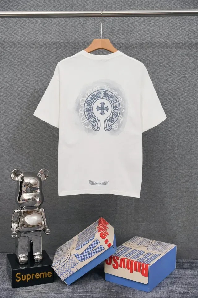 White Relaxed Fit Embroidered Chest Logo T-Shirt 4