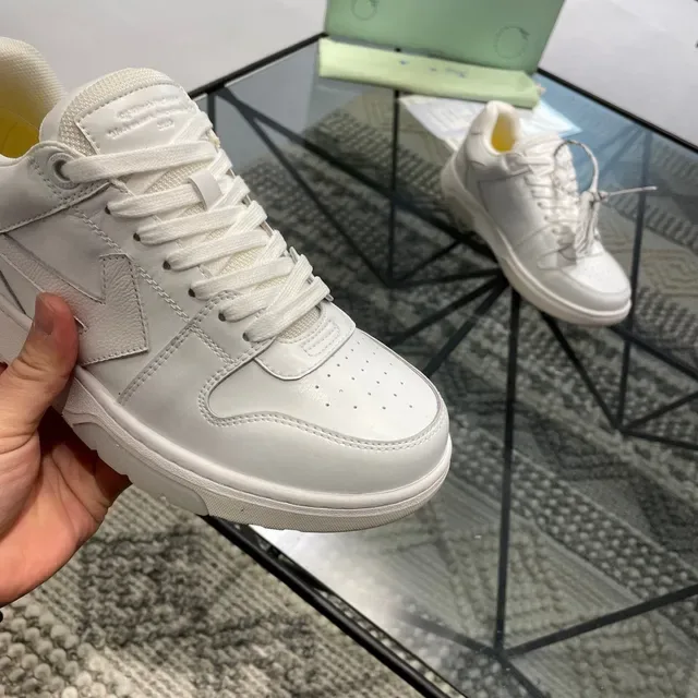 White Yellow Leather-Like Upper Geometric Stitched Side Panel Sneakers 3