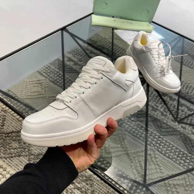 White Yellow Leather-Like Upper Geometric Stitched Side Panel Sneakers 5