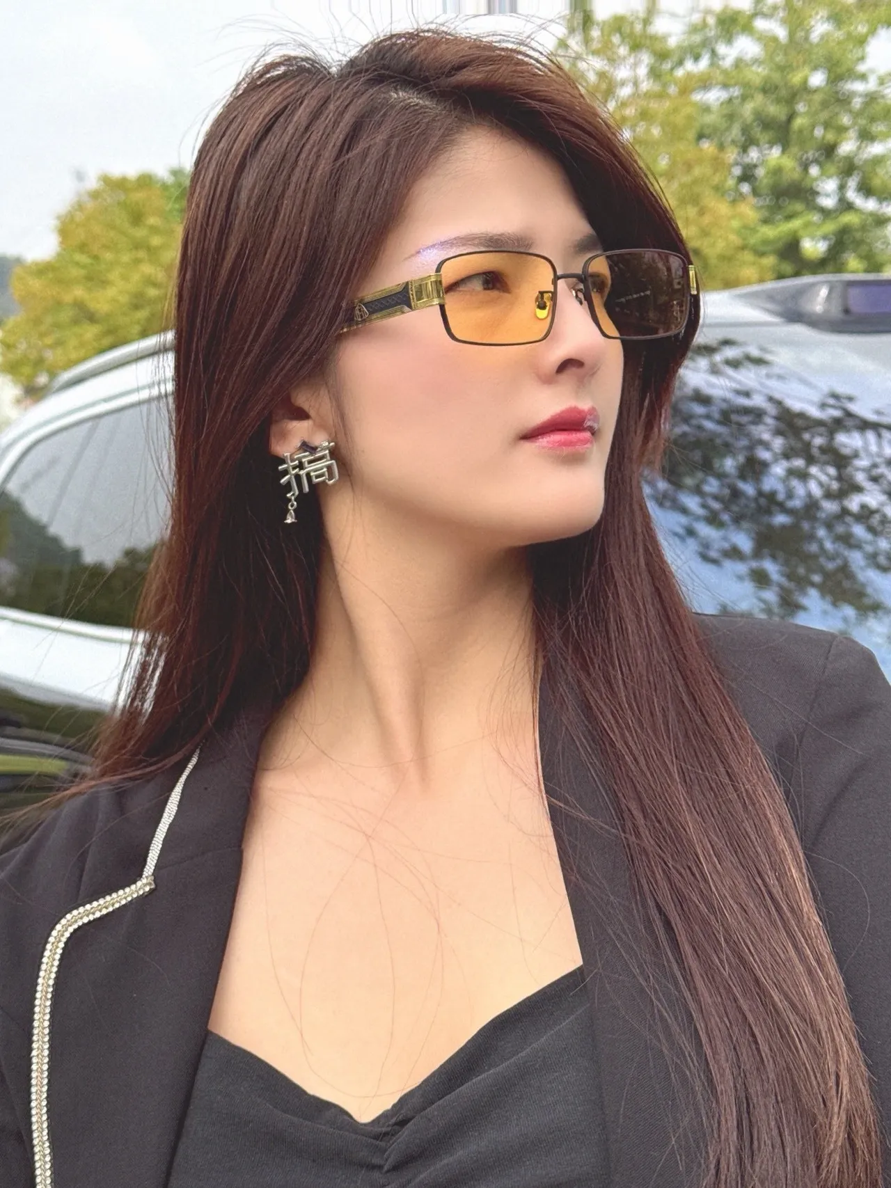 Gentle Monster আয়তাকার ধাতু ফ্রেম সানগ্লাস 2