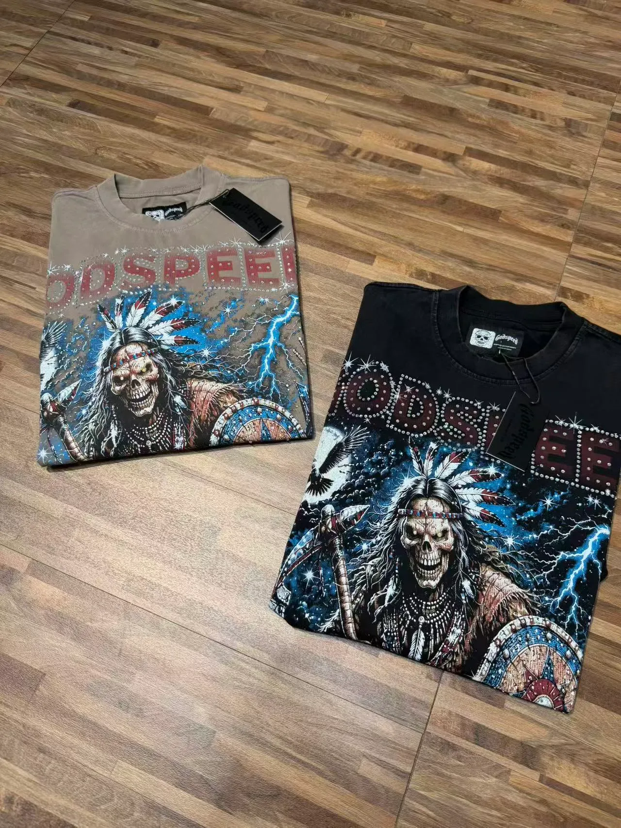 Godspeed 黑色米色印花长袖T恤 9