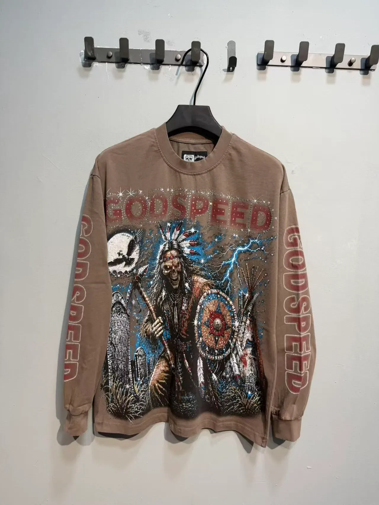 Godspeed 黑色米色印花长袖T恤 14