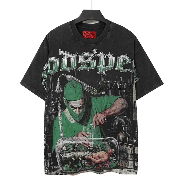 Godspeed Distressed Black Oversized Graphic T-Shirt 3