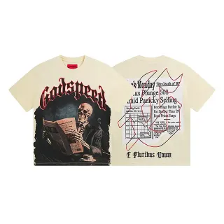 T-shirt Godspeed imprimé graphique écru double face