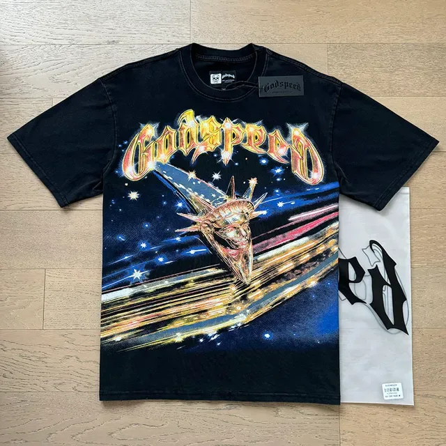 Godspeed Graphic-Print Space-Themed Oversized T-Shirt 2