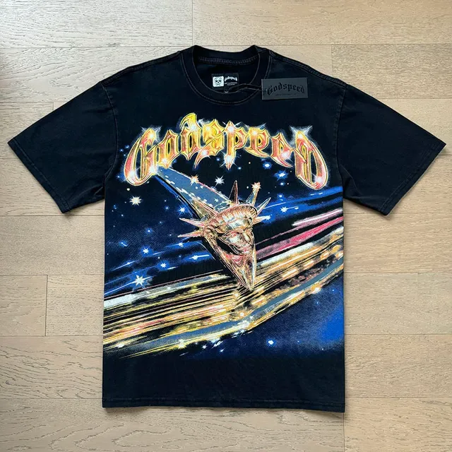Godspeed Graphic-Print Space-Themed Oversized T-Shirt 3