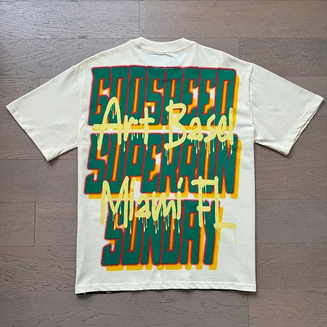 Godspeed Miami Super Rain Sunday 图案印花米白T恤 7