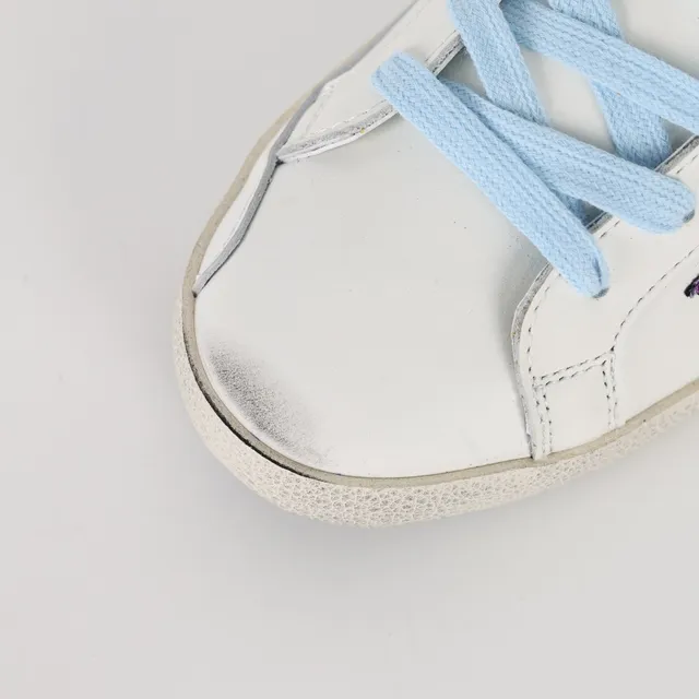 Golden Goose Superstar Sneakers Lifestyle Blanches Violettes Étoile Glitter 5
