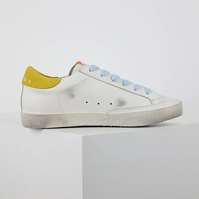 Golden Goose Superstar Sneakers Lifestyle Blanches Violettes Étoile Glitter 7
