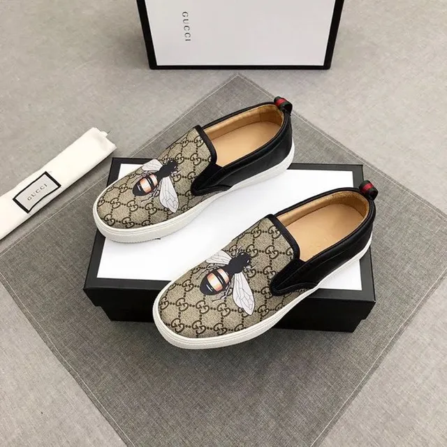 Gucci Ace Bee Embroidery GG Monogram Loafers 3