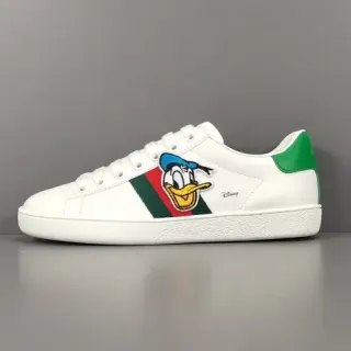 Gucci Ace Disney Donald Duck حذاء رياضي أسلوب حياة أبيض أخضر أحمر