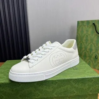 Gucci Ace Perforado Interlocking G Zapatillas Lifestyle Blancas