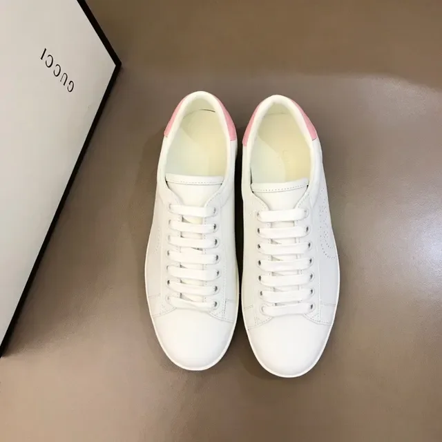 Gucci Ace Perfurado Logo Branco e Rosa Tênis Lifestyle 2