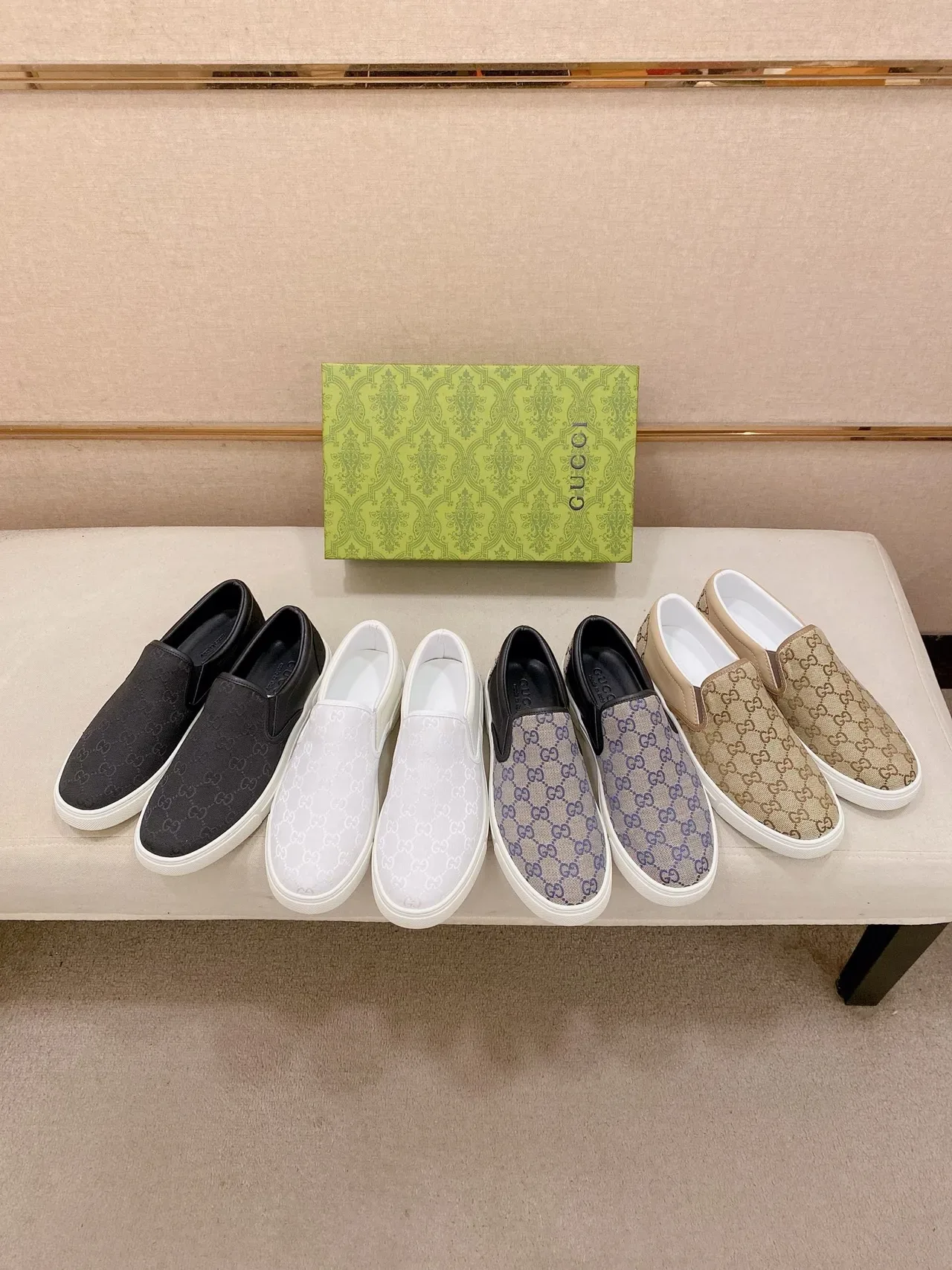 Gucci Ace Slip-On Black Monogram Canvas Lifestyle Sneakers 2