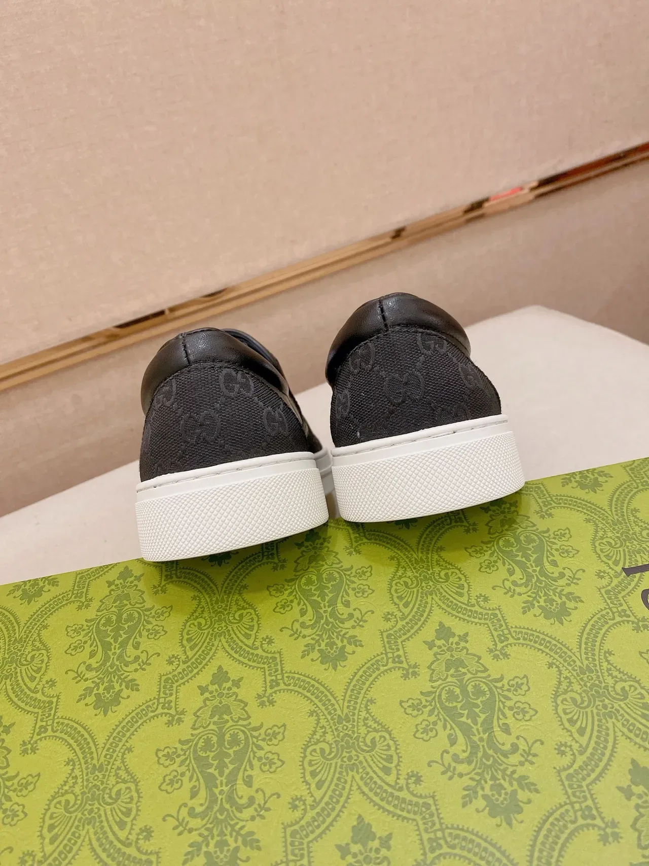 Gucci Ace Slip-On Black Monogram Canvas Lifestyle Sneakers 4